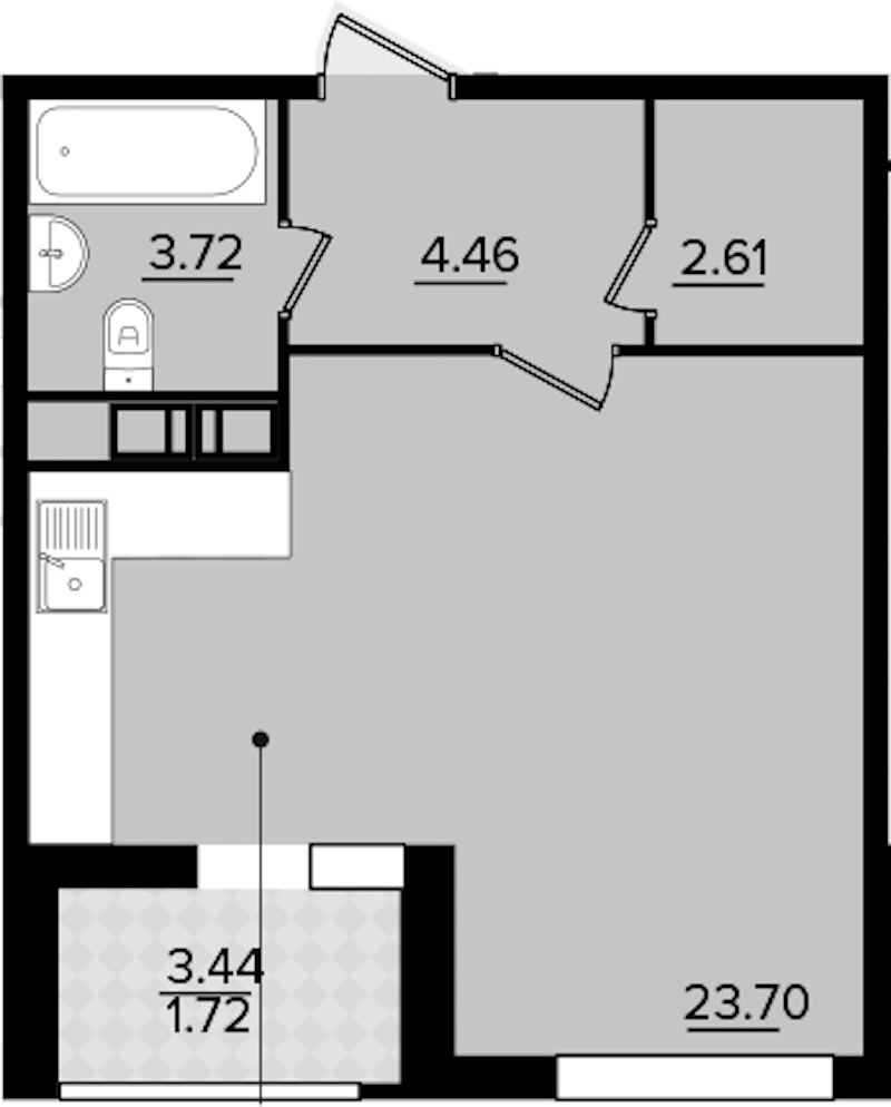 Квартира студия 36.2 м², 10/11 эт., ЖК «Панорама Невы»